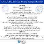 CECI Service Award Recipients 2024